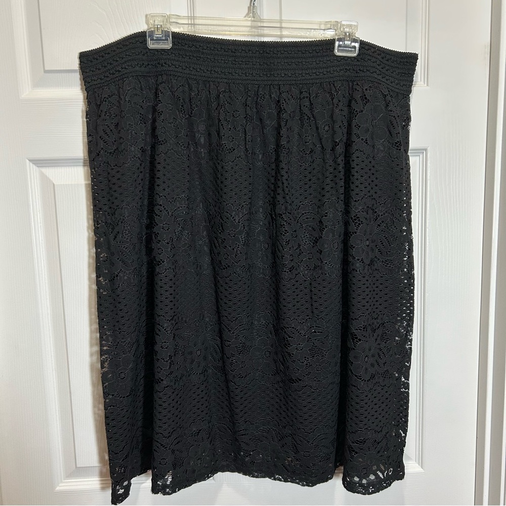Cato Black Lace Knee Length Skirt